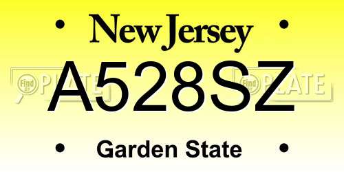 A528SZ New Jersey License Plate