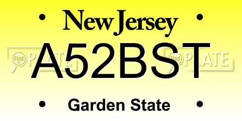 A52BST New Jersey License Plate