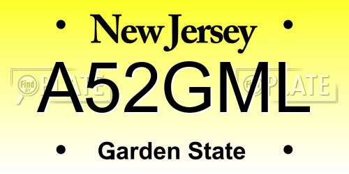 A52GML New Jersey License Plate