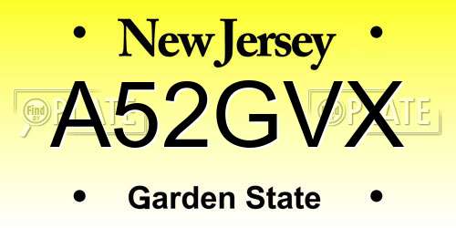 A52GVX New Jersey License Plate