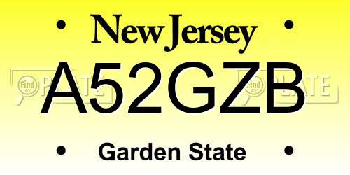 A52GZB New Jersey License Plate