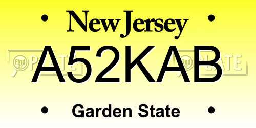 A52KAB New Jersey License Plate