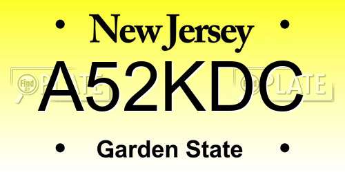 A52KDC New Jersey License Plate