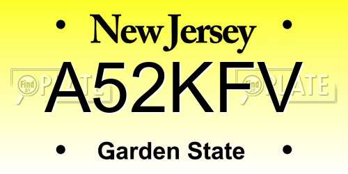 A52KFV New Jersey License Plate