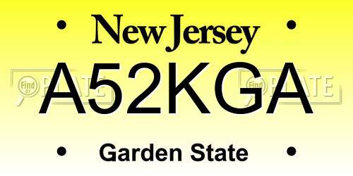 A52KGA New Jersey License Plate