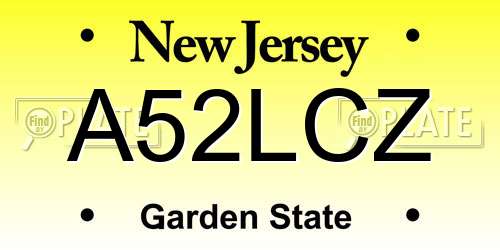 A52LCZ New Jersey License Plate