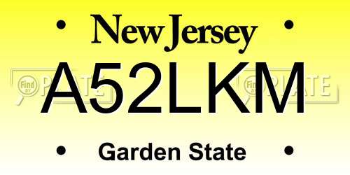 A52LKM New Jersey License Plate