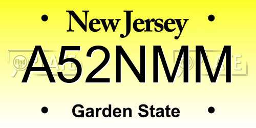 A52NMM New Jersey License Plate