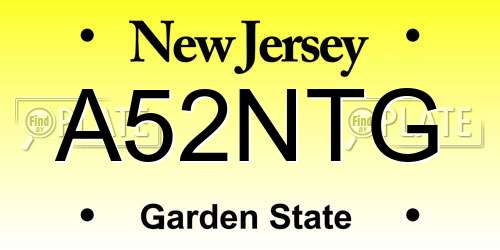 A52NTG New Jersey License Plate