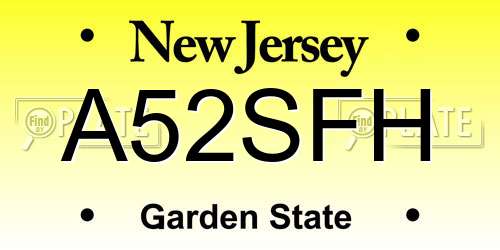 A52SFH New Jersey License Plate