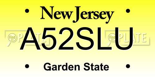 A52SLU New Jersey License Plate