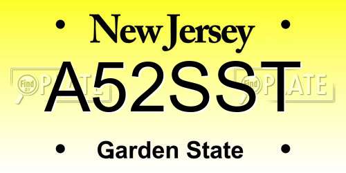 A52SST New Jersey License Plate