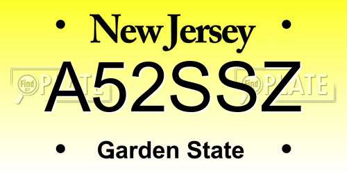 A52SSZ New Jersey License Plate