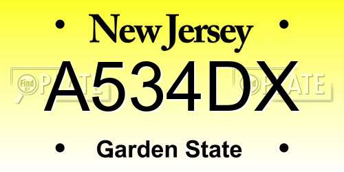A534DX New Jersey License Plate
