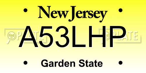 A53LHP New Jersey License Plate