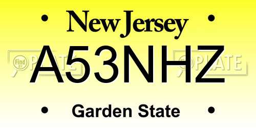 A53NHZ New Jersey License Plate