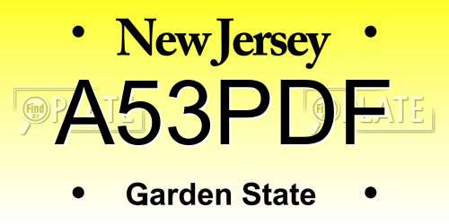 A53PDF New Jersey License Plate