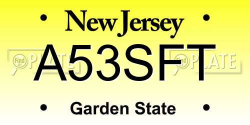 A53SFT New Jersey License Plate