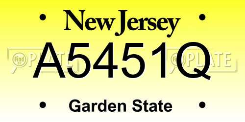 A5451Q New Jersey License Plate