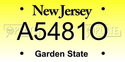 A5481O New Jersey License Plate