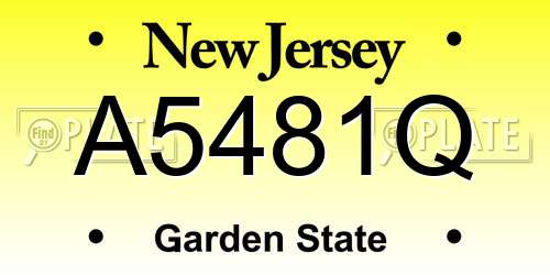 A5481Q New Jersey License Plate
