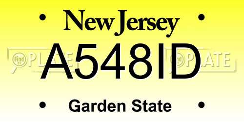 A548ID New Jersey License Plate