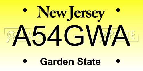 A54GWA New Jersey License Plate