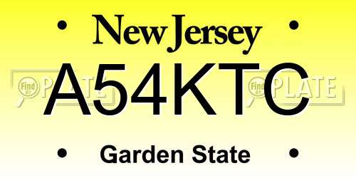 A54KTC New Jersey License Plate