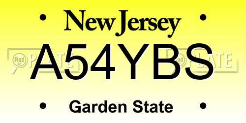 A54YBS New Jersey License Plate