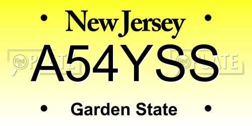 A54YSS New Jersey License Plate