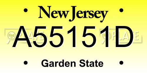 A55151D New Jersey License Plate