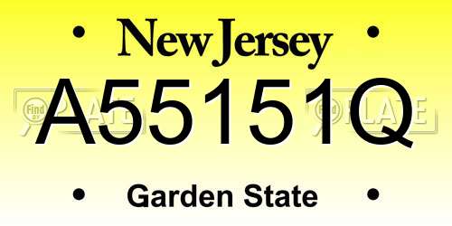 A55151Q New Jersey License Plate