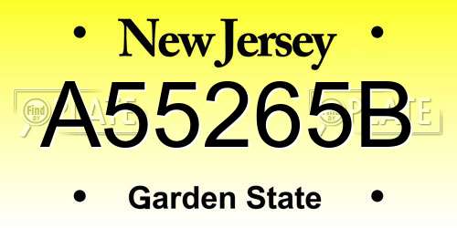 A55265B New Jersey License Plate