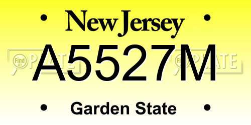 A5527M New Jersey License Plate