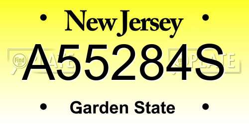 A55284S New Jersey License Plate