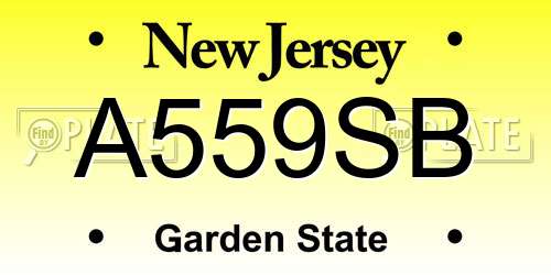 A559SB New Jersey License Plate