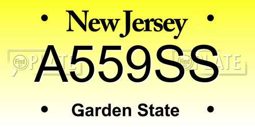 A559SS New Jersey License Plate