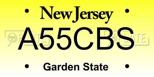 A55CBS New Jersey License Plate