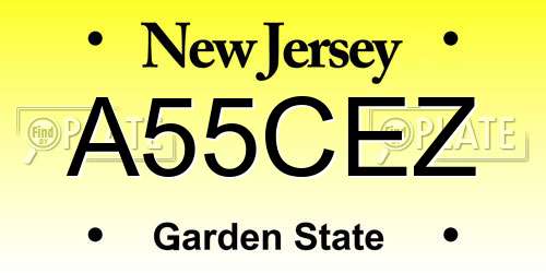 A55CEZ New Jersey License Plate
