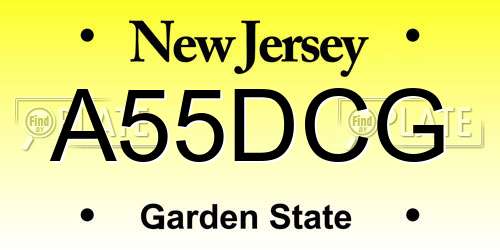A55DCG New Jersey License Plate