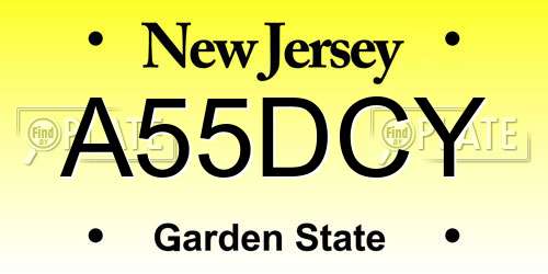 A55DCY New Jersey License Plate