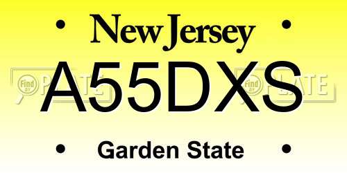 A55DXS New Jersey License Plate
