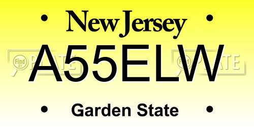 A55ELW New Jersey License Plate
