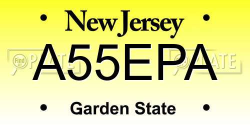 A55EPA New Jersey License Plate