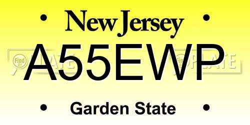 A55EWP New Jersey License Plate