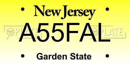 A55FAL New Jersey License Plate