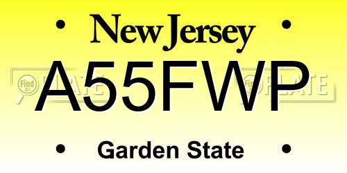 A55FWP New Jersey License Plate