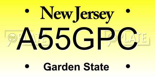 A55GPC New Jersey License Plate