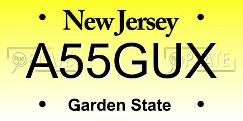 A55GUX New Jersey License Plate
