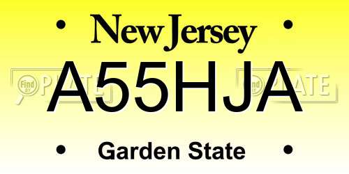 A55HJA New Jersey License Plate